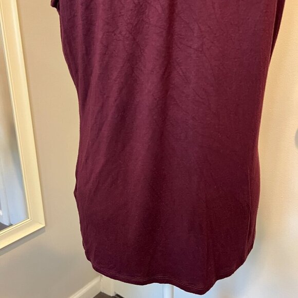 INC International Concepts Maroon Lace Trim Top, Size Large - Picture 12 of 15